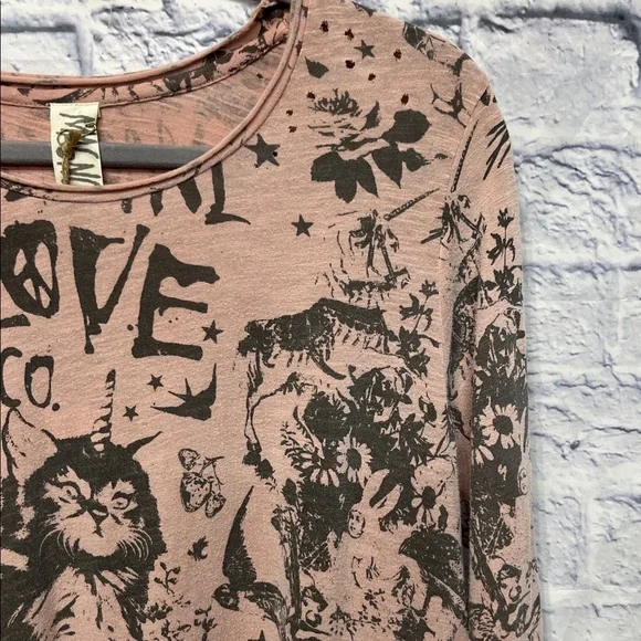 NWT-Free People Magnolia Pearl Love Cat Long Sleeve - Picture 6 of 9